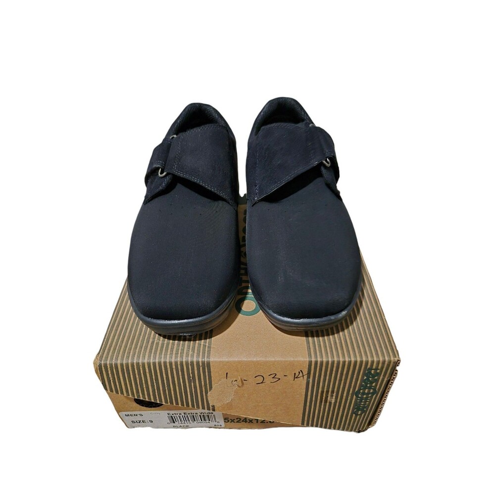 Orthofeel 525 Bismark Black Size 9 Hook & Loop Extra Extra Wide Shoes Minimalist